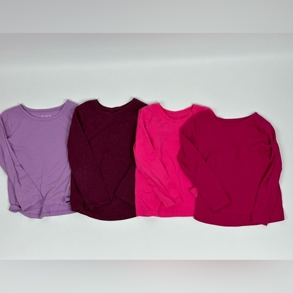 Girls Solid Long Sleeve Tees Lot of 4 - Picture 1 of 12